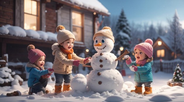 nostalgic-winter-scene-featuring-children-building-snowmen_931878-582122